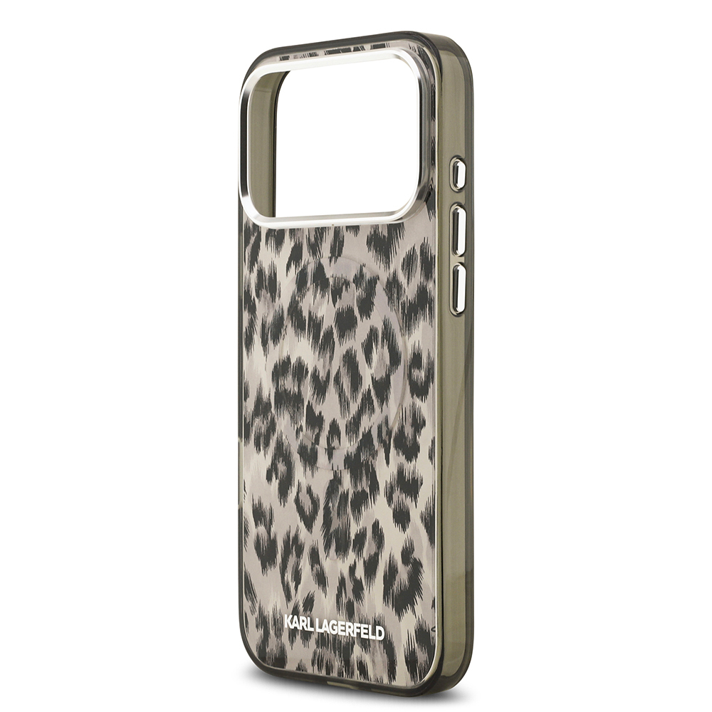 Apple iPhone 17 Pro Max Case Karl Lagerfeld Original Licensed M-Safe Charging Feature IML Leopard Print Cover - 14