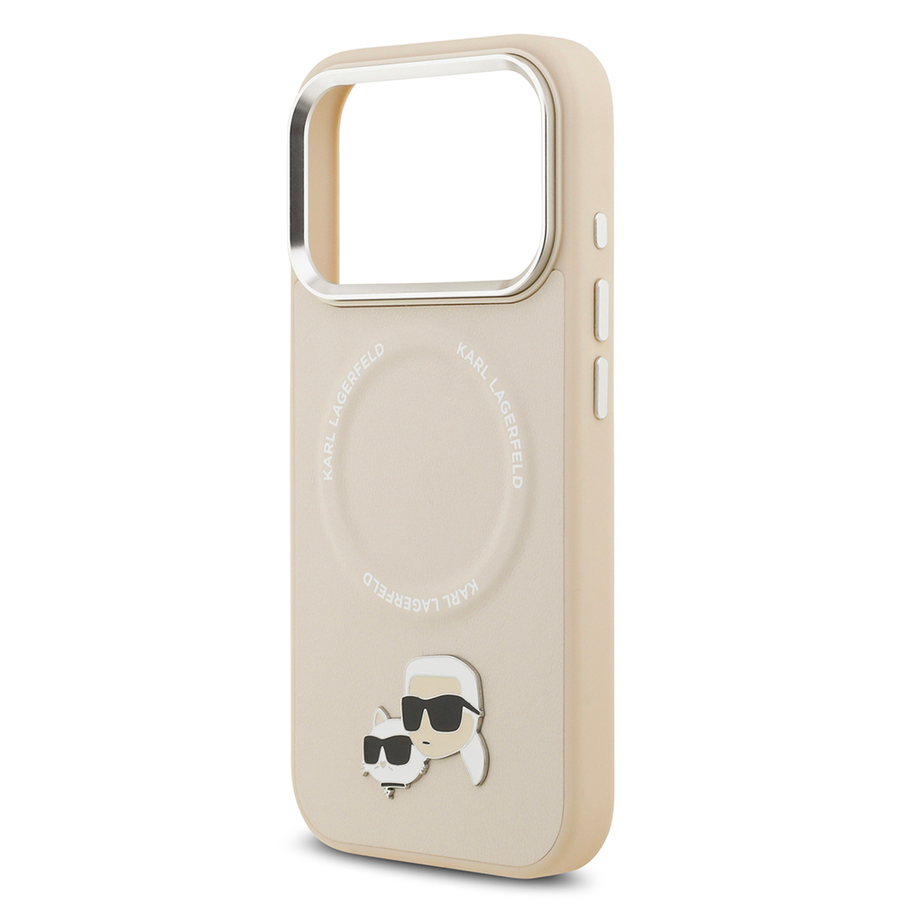 Apple iPhone 17 Pro Max Case Karl Lagerfeld Original Licensed M-Safe Charging Feature Metal Camera and Button Design K&C PU Leather Cover - 15