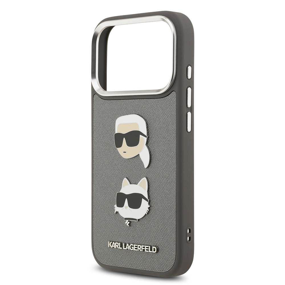 Apple iPhone 17 Pro Max Case Karl Lagerfeld Original Licensed Metal Logo K&C Heads Pin Cover - 14