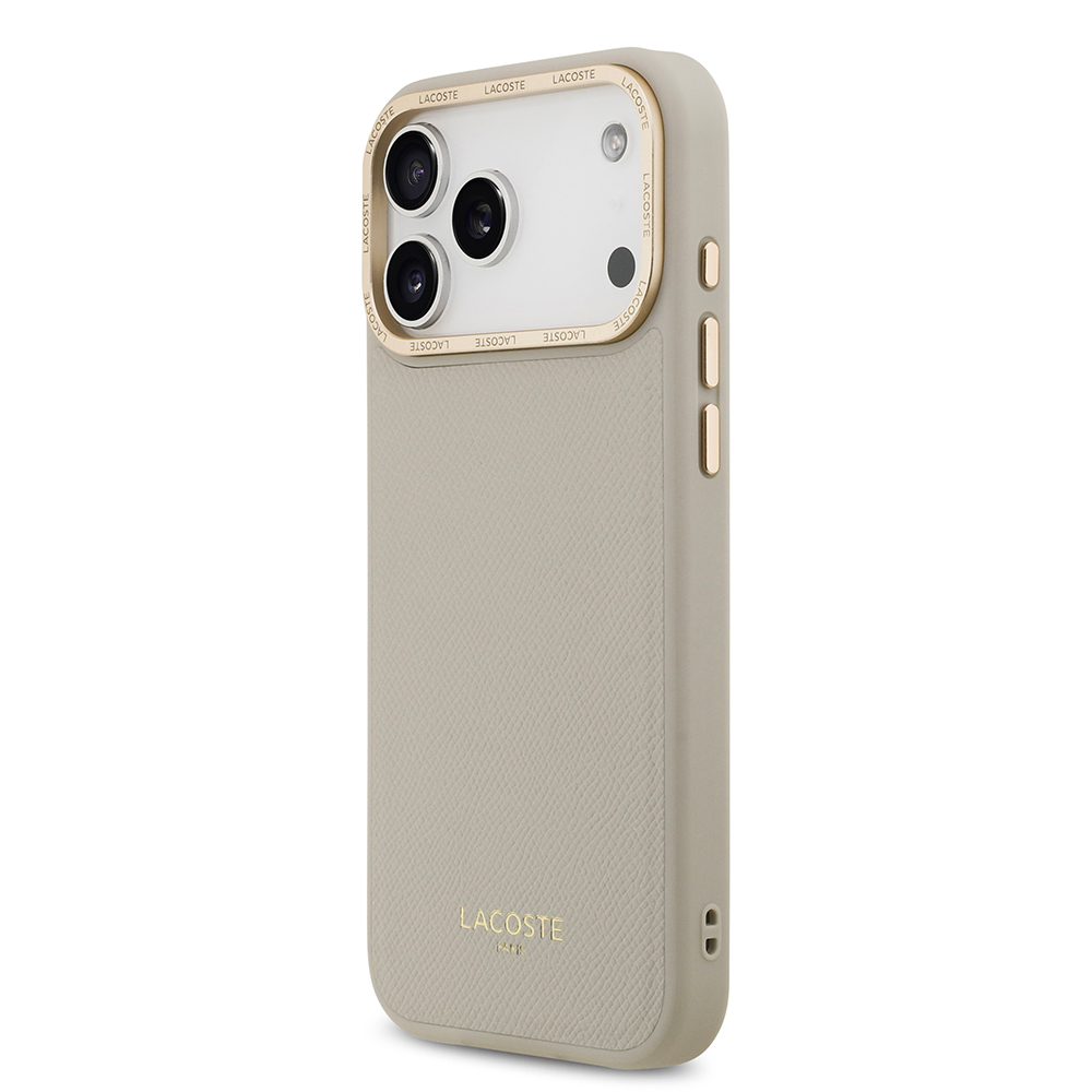 Apple iPhone 17 Pro Max Case Lacoste Original Licensed M-Safe Charging Feature Champs Elysees PU Leather Design Cover - 6