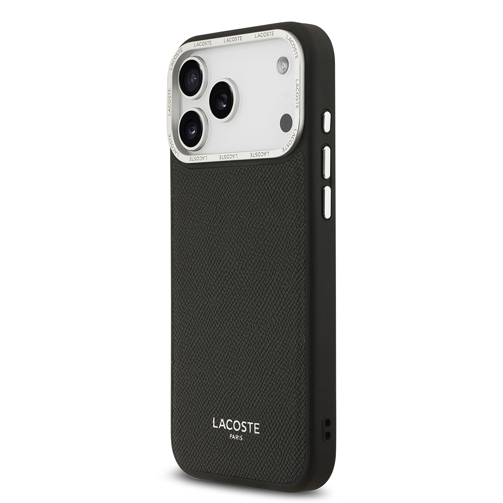 Apple iPhone 17 Pro Max Case Lacoste Original Licensed M-Safe Charging Feature Champs Elysees PU Leather Design Cover - 7