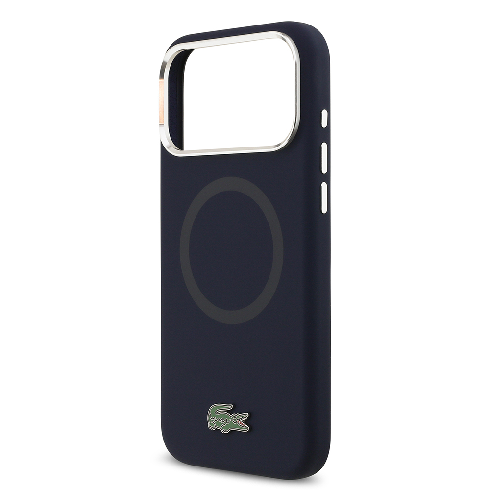 Apple iPhone 17 Pro Max Case Lacoste Original Licensed M-Safe Charging Feature Iconic Logo Metal Camera Frame Silicone Cover - 10