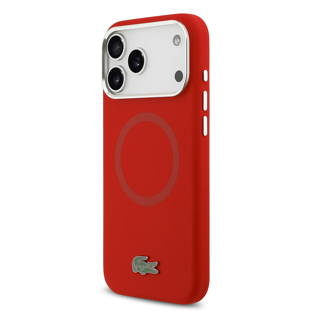 Apple iPhone 17 Pro Max Case Lacoste Original Licensed M-Safe Charging Feature Iconic Logo Metal Camera Frame Silicone Cover - 27