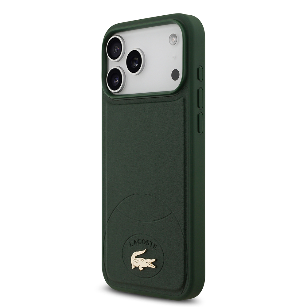 Apple iPhone 17 Pro Max Case Lacoste Original Licensed M-Safe Charging Feature PU Leather Design Metal Logo Cover - 11