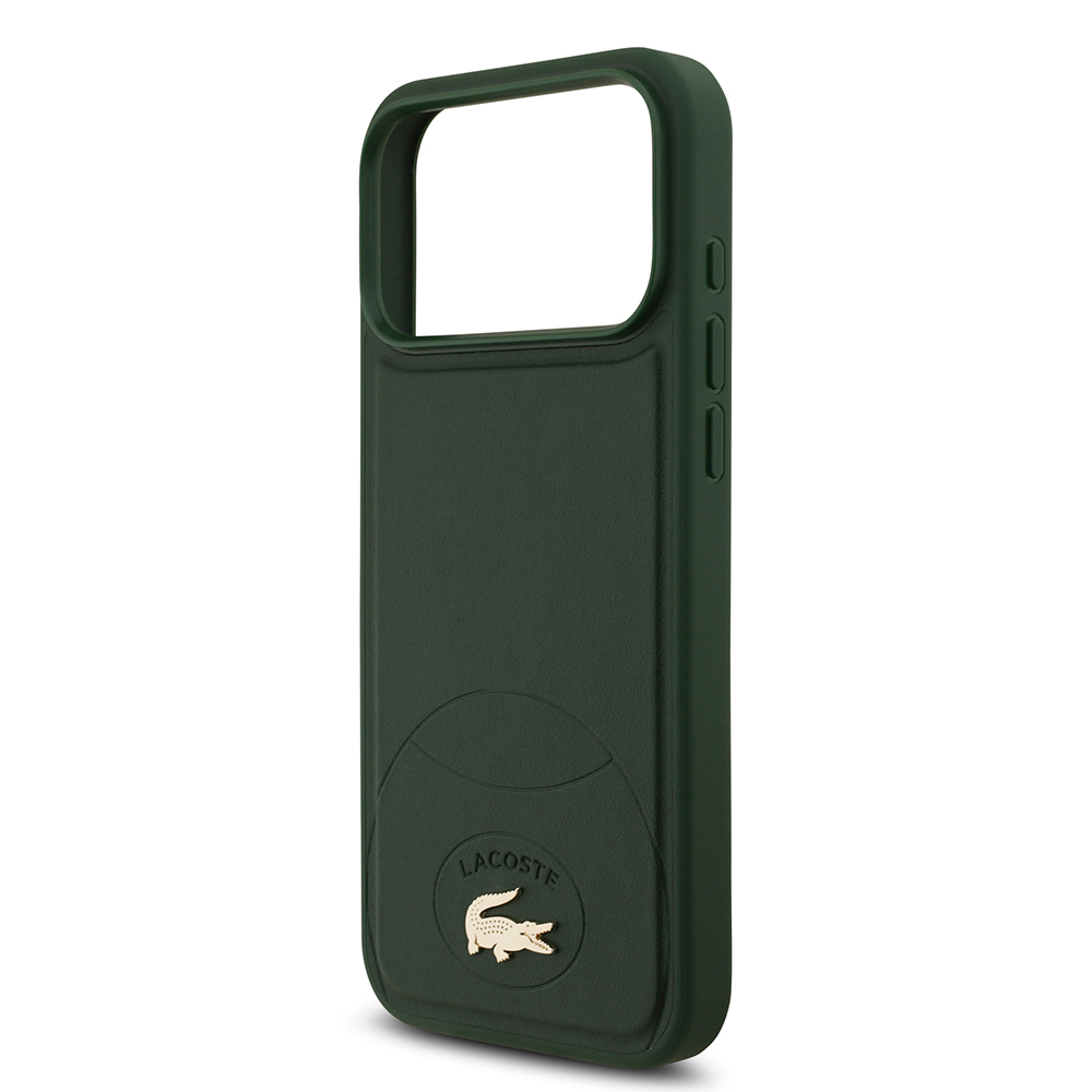 Apple iPhone 17 Pro Max Case Lacoste Original Licensed M-Safe Charging Feature PU Leather Design Metal Logo Cover - 15