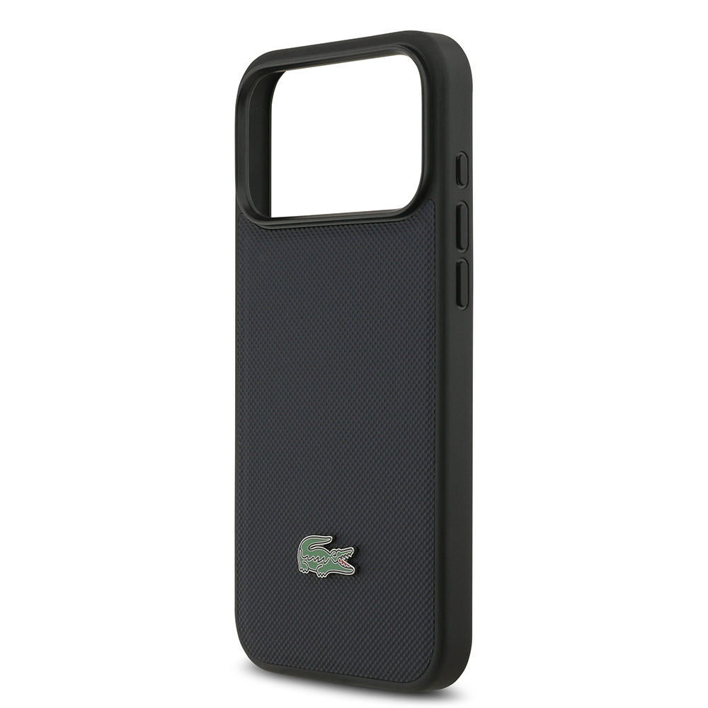 Apple iPhone 17 Pro Max Case Lacoste Original Licensed M-Safe Charging Feature PU Pique Pattern Metal Logo Card Holder Cover - 27