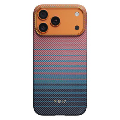 Apple iPhone 17 Pro Max Case M-safe Charging Enabled Aramid Fiber Pitaka Sunset 2.0 California Dream Series Cover Mavi-Lacivert