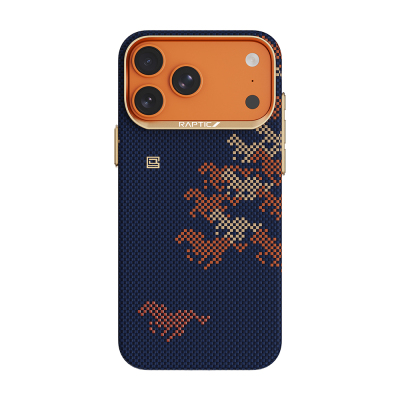 Apple iPhone 17 Pro Max Case M-safe Charging Enabled Raptic Aramid Skin Chivalry Series Cover Navy blue