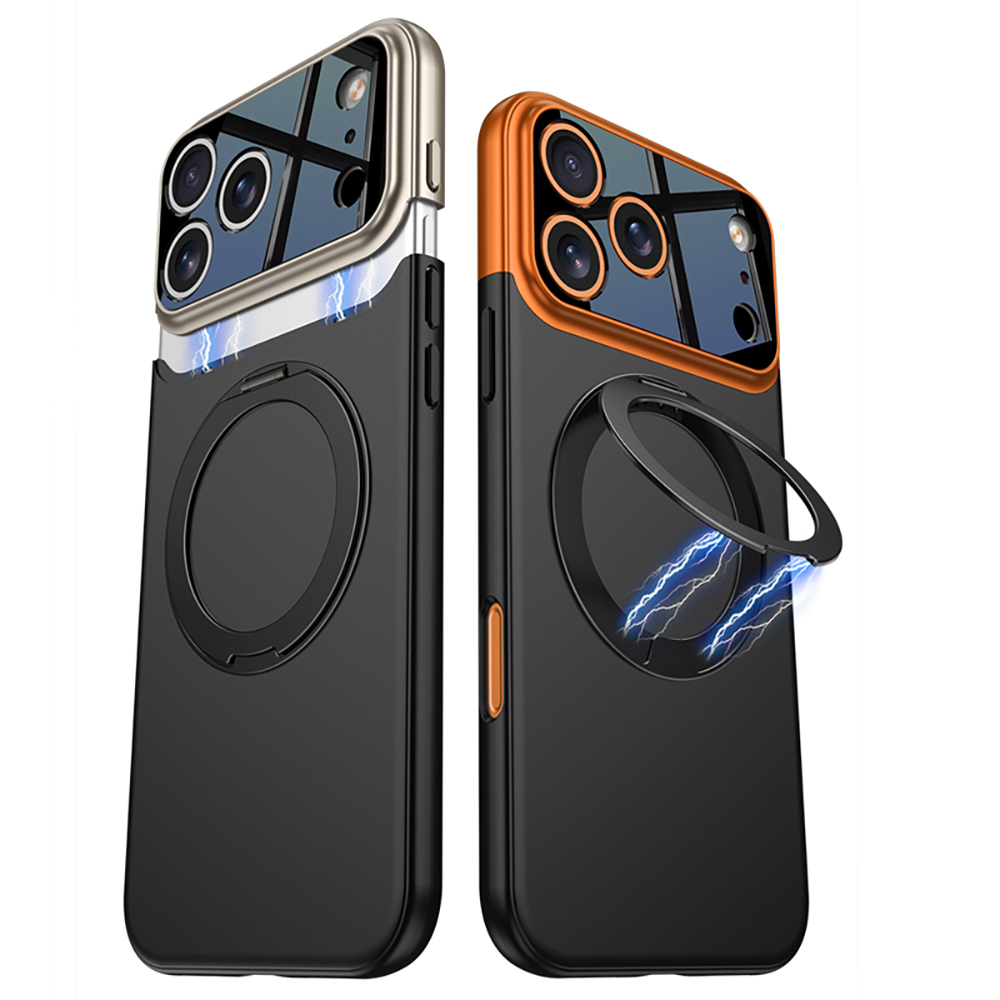 Apple iPhone 17 Pro Max Case M-safe Charging Feature 360 Degree Stand Double-Piece Zore Torino Cover - 10