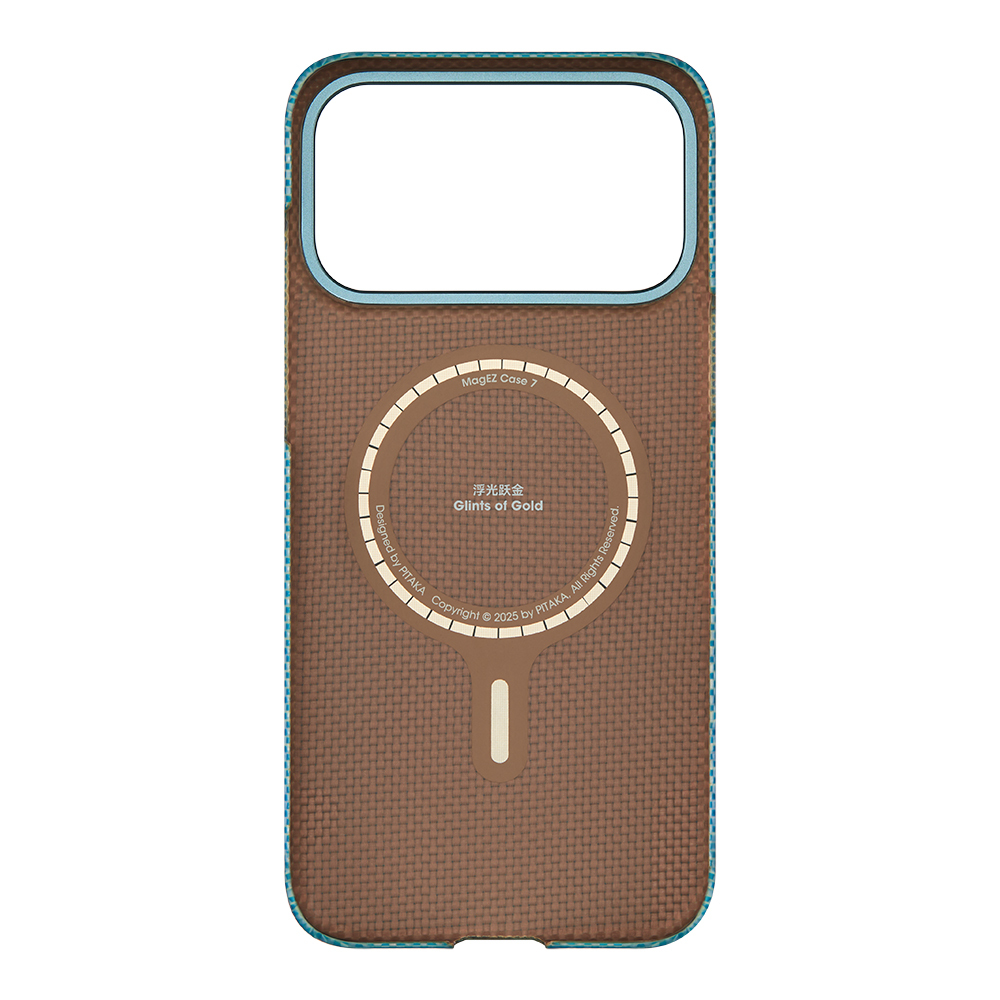 Apple iPhone 17 Pro Max Case M-safe Charging Feature Aramid Fiber Pitaka Glints of Gold Ultra Slim Series Cover - 6