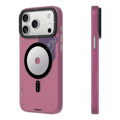 Apple iPhone 17 Pro Max Case M-safe Charging Feature Disc Pattern Youngkit Disc Battle Cover Bordo