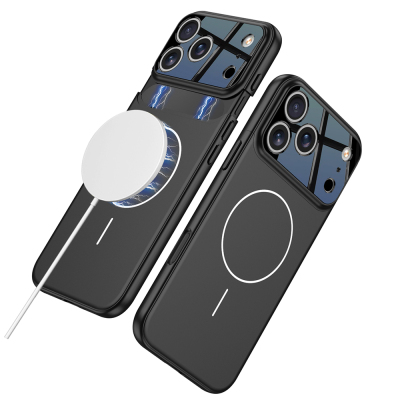 Apple iPhone 17 Pro Max Case M-safe Charging Feature Double-Piece Zore Napoli Cover Black