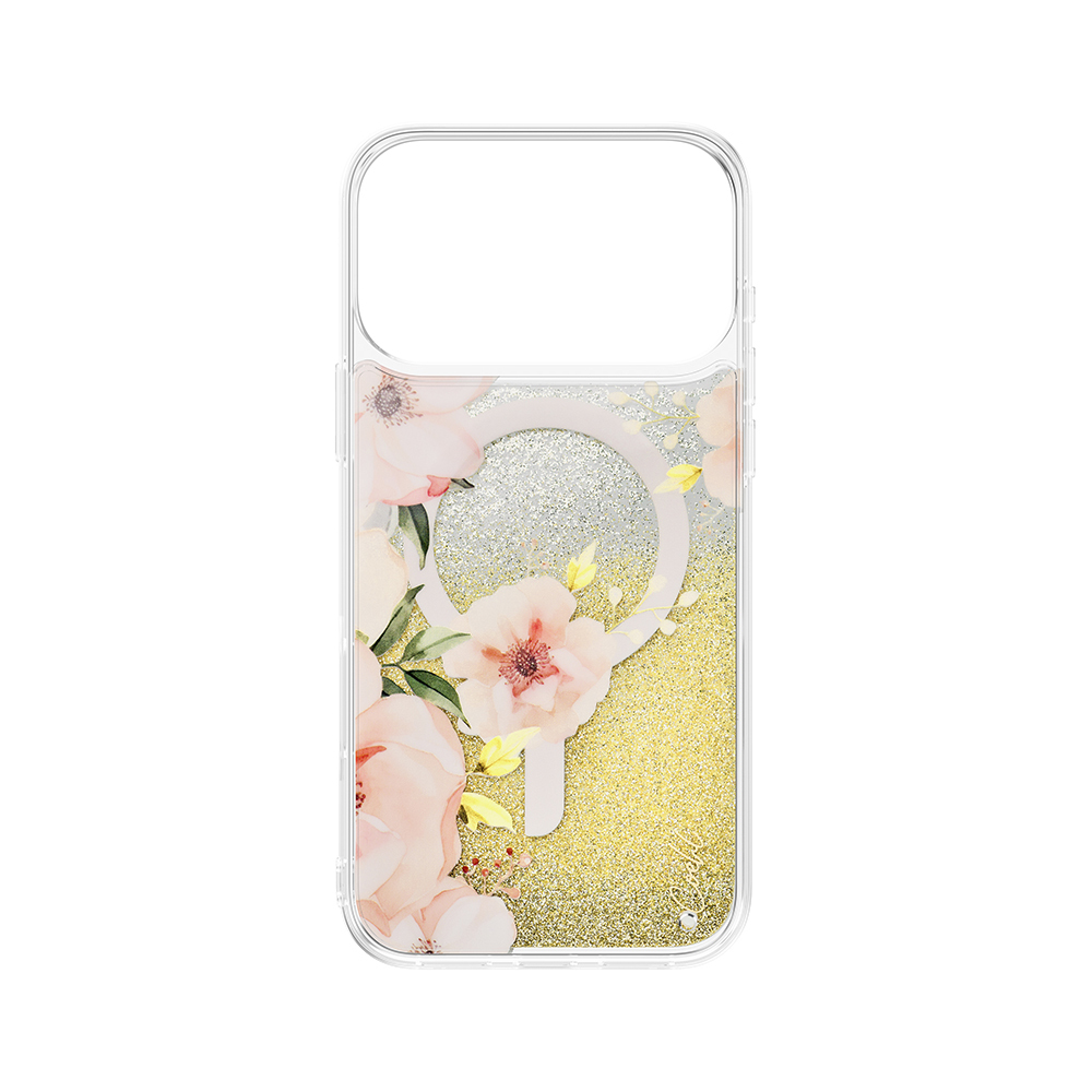 Apple iPhone 17 Pro Max Case M-safe Charging Feature Floral Patterned Glittery Back Surface Coehl Fleurette Cover - 3