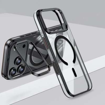 Apple iPhone 17 Pro Max Case M-safe Charging Feature Legendary Cover Wlons Stand Black