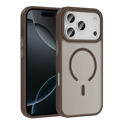 Apple iPhone 17 Pro Max Case M-safe Charging Feature Matte Back Surface Zore Sio Cover Desert Titanyum