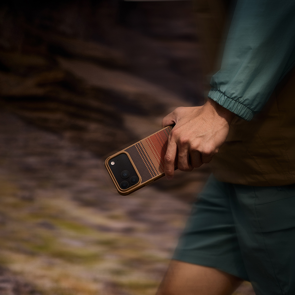 Apple iPhone 17 Pro Max Case M-safe Charging Feature Pitaka Tactile Woven Sunset-Moonrise Aramid Pro Guard Series Cover - 9