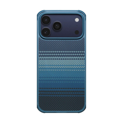 Apple iPhone 17 Pro Max Case M-safe Charging Feature Pitaka Tactile Woven Sunset-Moonrise Aramid Pro Guard Series Cover Blue