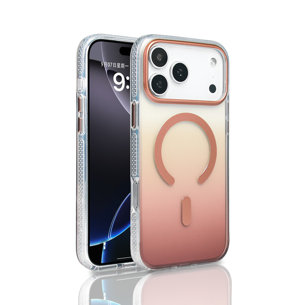 Apple iPhone 17 Pro Max Case M-safe Charging Feature Transparent Color Transition Zore Toros Cover - 9