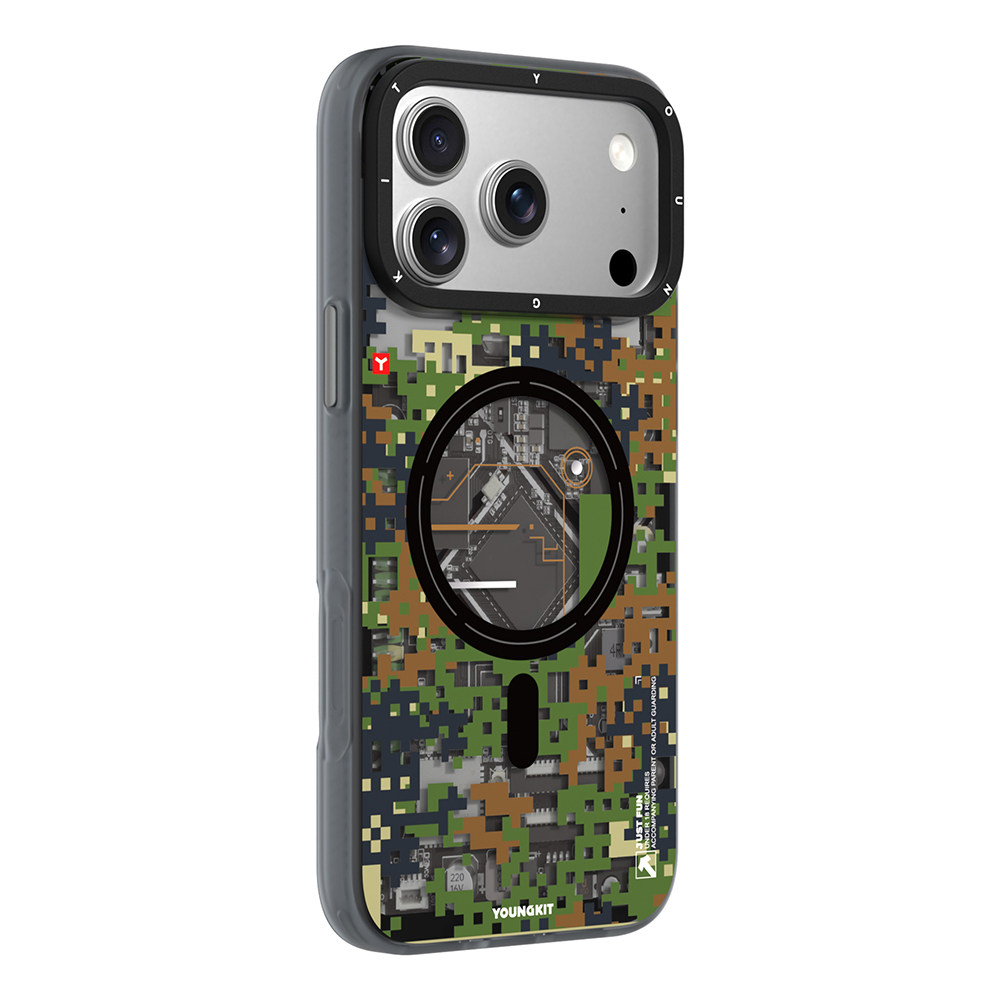 Apple iPhone 17 Pro Max Case M-Safe Charging Feature Youngkit Camouflage Sykell Series Cover - 7