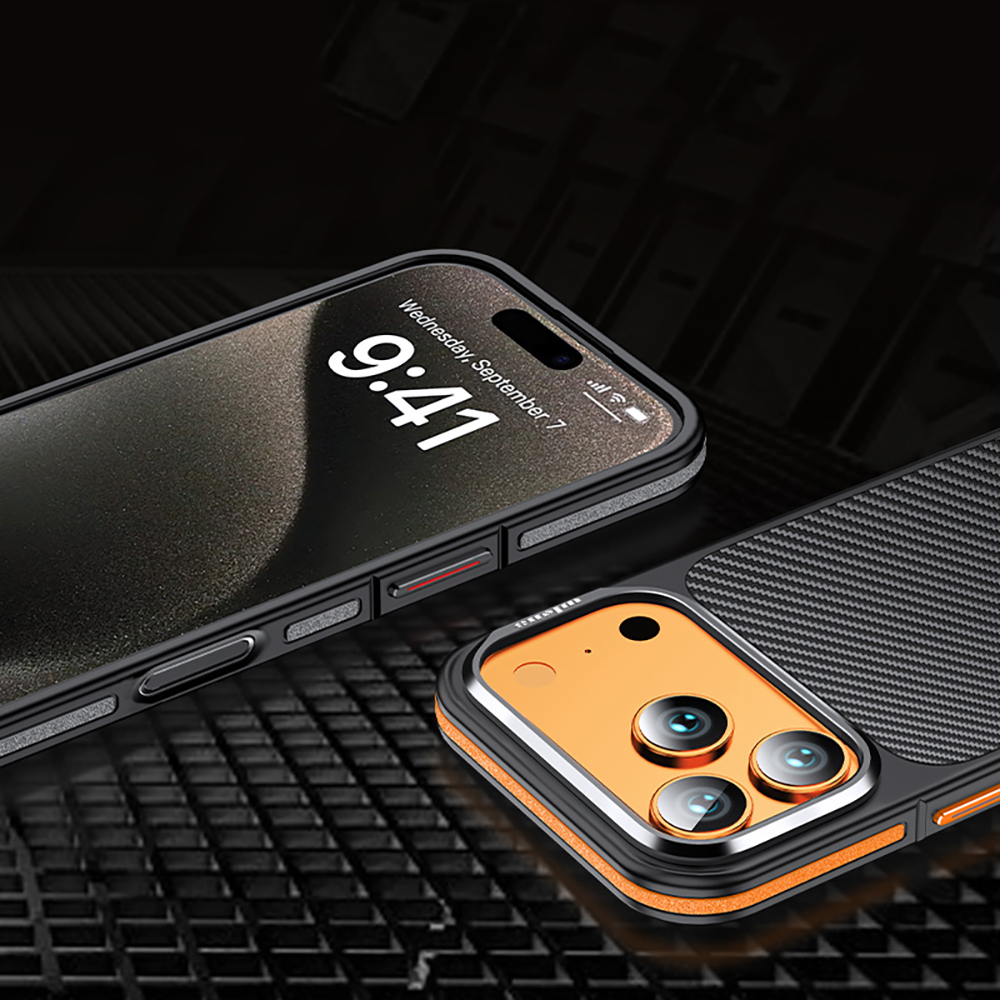 Apple iPhone 17 Pro Max Case Matte Transparent Carbon Fiber Look Wlons Marine Cover - 12