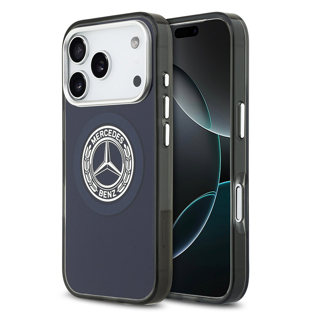 Apple iPhone 17 Pro Max Case Mercedes Benz Original Licensed M-Safe Charging Feature Dual Layer PC Nostalgic Star Design Cover - 1