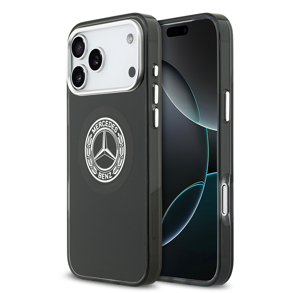 Apple iPhone 17 Pro Max Case Mercedes Benz Original Licensed M-Safe Charging Feature Dual Layer PC Nostalgic Star Design Cover - 3