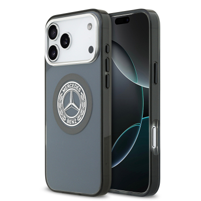 Apple iPhone 17 Pro Max Case Mercedes Benz Original Licensed M-Safe Charging Feature Dual Layer PC Nostalgic Star Design Cover Smoked