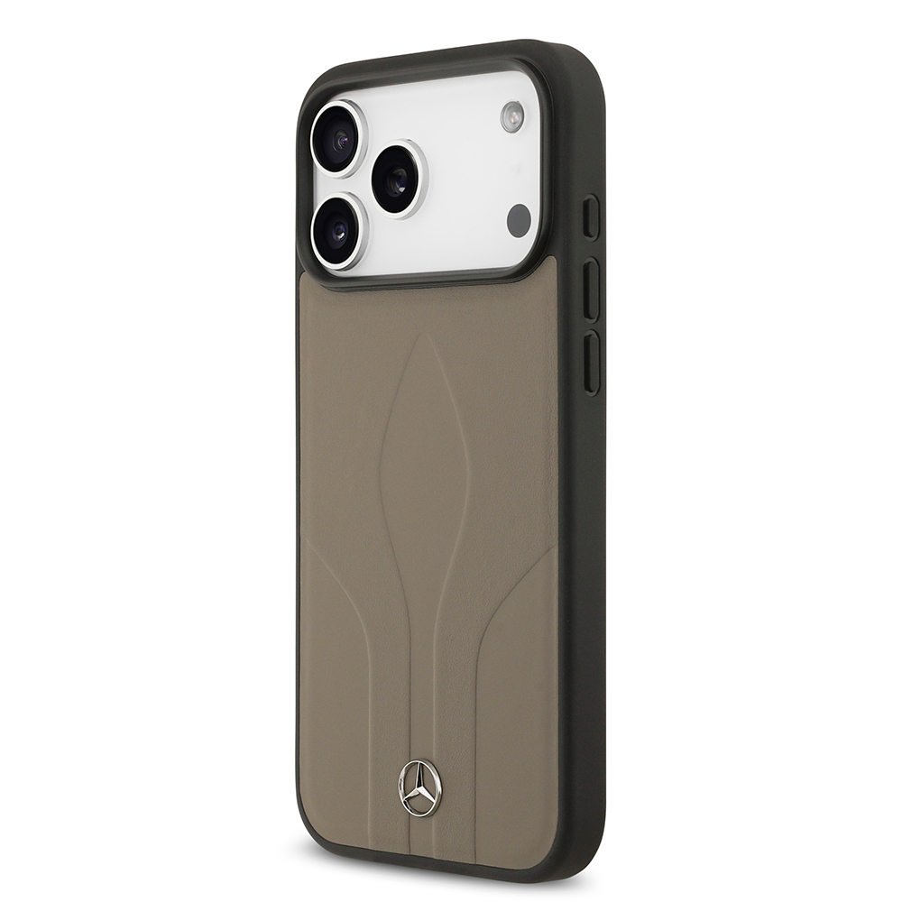 Apple iPhone 17 Pro Max Case Mercedes Benz Original Licensed M-Safe Charging Feature Textured Patterned Leather Cover - 11