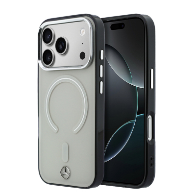 Apple iPhone 17 Pro Max Case – Officially Licensed Mercedes-Benz – Transparent Cover with Iconic 3D Metal Logo and MagSafe Charging Support Bej