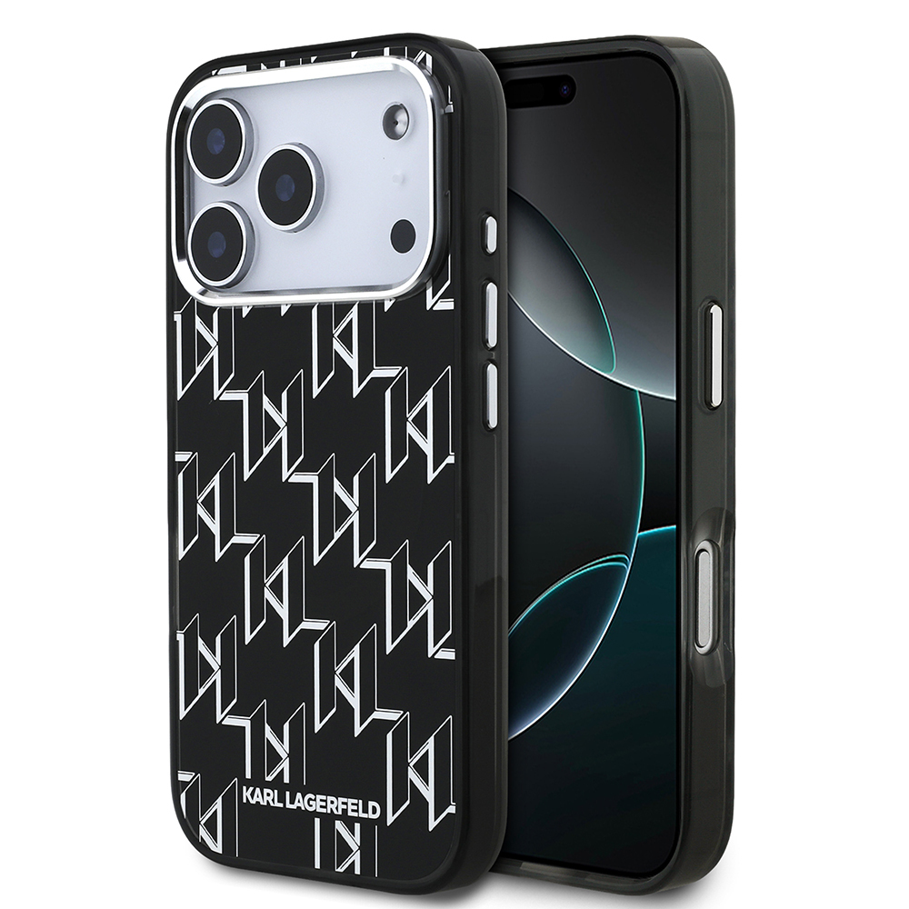 Apple iPhone 17 Pro Max Case Original Licensed M-Safe Charging Feature Karl Lagerfeld IML Printed Monogram Design Cover - 1