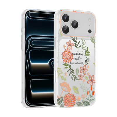 Apple iPhone 17 Pro Max Case with Camera Protector, Patterned Zore Clip Cover Beautiful