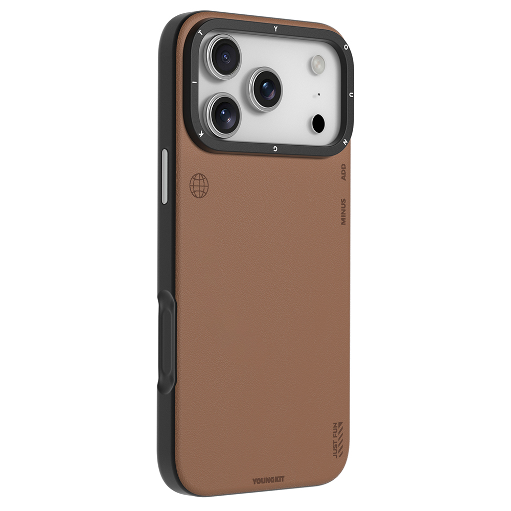 Apple iPhone 17 Pro Max Case with M-safe Charging Function, Simple Matte Leather Pattern, Youngkit Tech Fashion Series Cover - 6