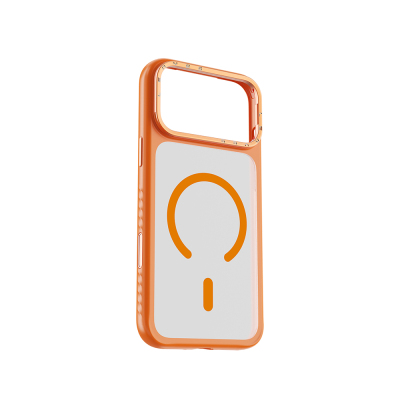 Apple iPhone 17 Pro Max Case with M-safe Charging Metal Camera Stand Lenyes CK226 PC Cover Orange