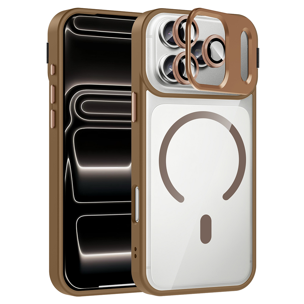 Apple iPhone 17 Pro Max Case with Stand and Camera Lens Gift Zore Etro Cover with M-Safe Charging Function - 3