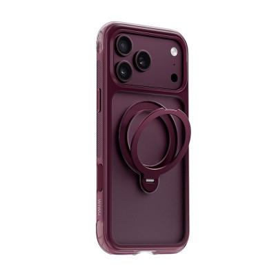 Apple iPhone 17 Pro Max Case Wiwu AS-203 AeroShield Ultra Series M-safe Charging Enabled Airbag Designed Stand Cover Bordo