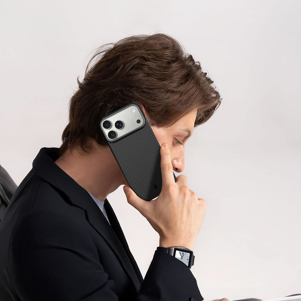 Apple iPhone 17 Pro Max Kılıf Wiwu DCC-208 M-safe Şarj Özellikli Aramid Fiber Tasarım Kevlar Kapak - 11