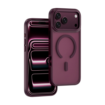Apple iPhone 17 Pro Max Case Wiwu FGG-012 ArmorPro Series M-safe Charging Enabled Fingerprint Resistant Case Bordo