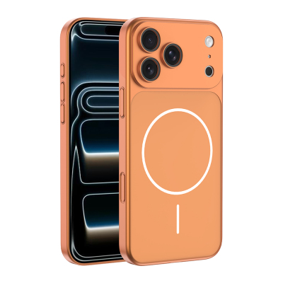 Apple iPhone 17 Pro Max Case Zore M-Safe Charging Camera Protection Spark Cover Orange