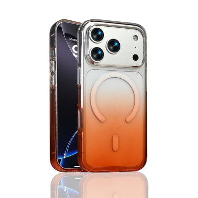 Apple iPhone 17 Pro Max Case Zore Septic Silicone Cover M-Safe Charging Feature Orange