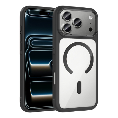 Apple iPhone 17 Pro Max Case Zore Tiko Cover with Metal Camera Frame and M-Safe Charging Function Black