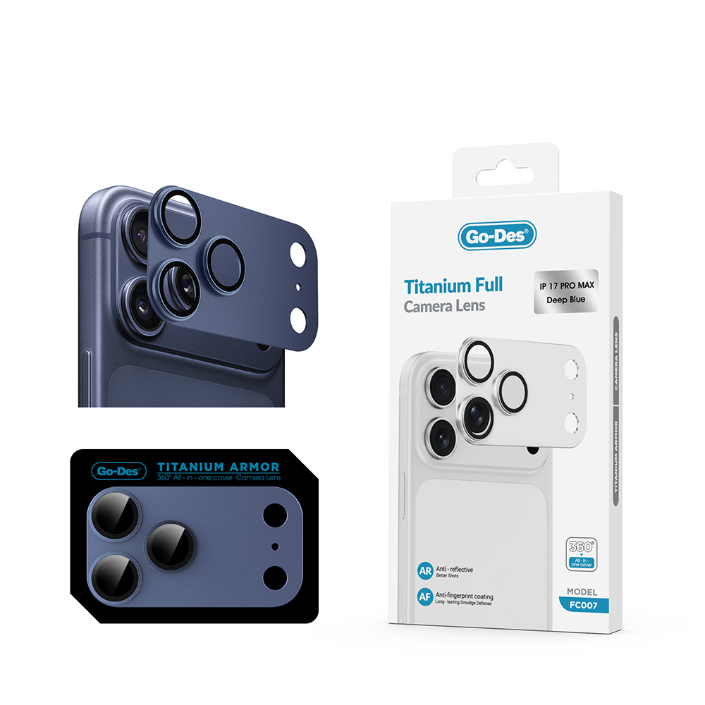 Apple iPhone 17 Pro Max Go Des FC007 Titanium Series Anti-Reflective Camera Lens Protector - 5