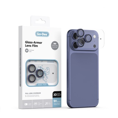 Apple iPhone 17 Pro Max Go Des FC011 Glass Armor Serisi Kamera Lens Koruyucu Lacivert