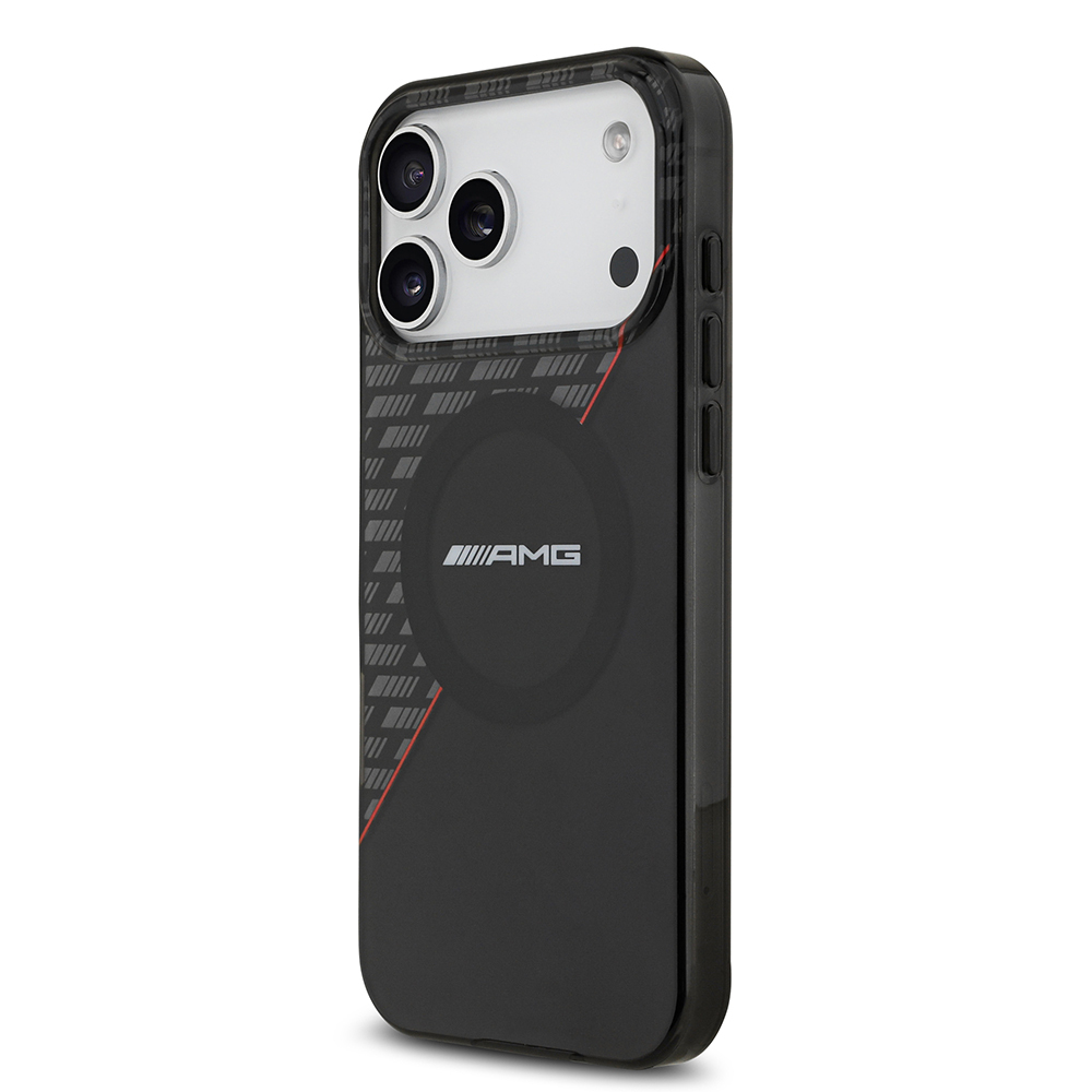 Apple iPhone 17 Pro Max Kılıf AMG Orjinal Lisanslı M-safe Şarj Özellikli Çift Katmanlı Kırmızı Çapraz Çizgili Kapak - 3
