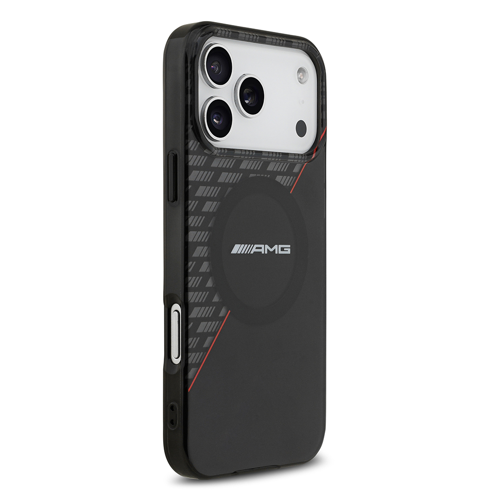 Apple iPhone 17 Pro Max Kılıf AMG Orjinal Lisanslı M-safe Şarj Özellikli Çift Katmanlı Kırmızı Çapraz Çizgili Kapak - 5