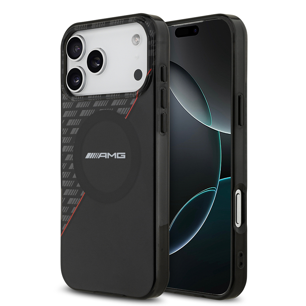 Apple iPhone 17 Pro Max Kılıf AMG Orjinal Lisanslı M-safe Şarj Özellikli Çift Katmanlı Kırmızı Çapraz Çizgili Kapak - 2