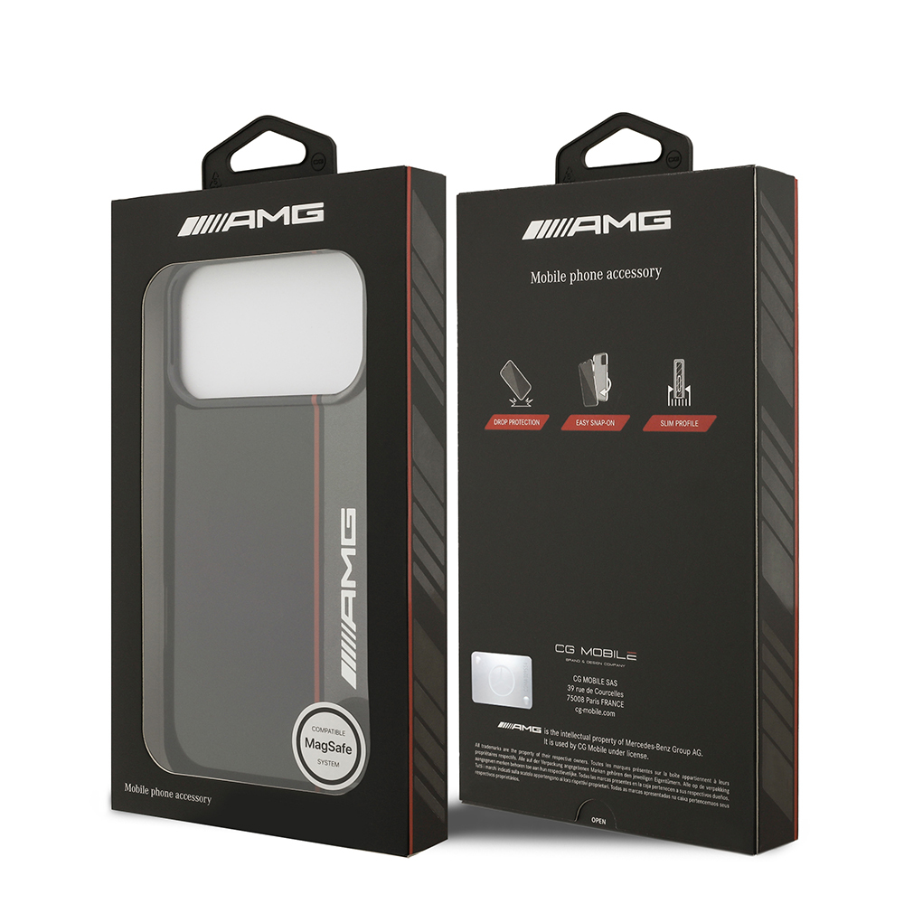 Apple iPhone 17 Pro Max Kılıf AMG Orjinal Lisanslı M-safe Şarj Özellikli IML Baskı Logolu Çift Katmanlı Bow Lines Kapak - 9