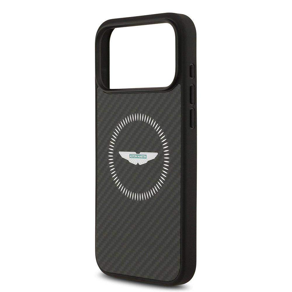 Apple iPhone 17 Pro Max Kılıf Aston Martin Orjinal Lisanslı M-safe Şarj Özellikli Karbon Fiber Kevlar Kapak - 7
