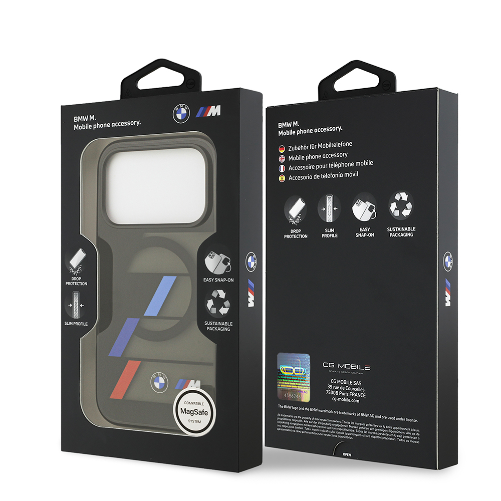 Apple iPhone 17 Pro Max Kılıf BMW Orjinal Lisanslı M-safe Şarj Özellikli IML Baskılı Üç Renkli M Dizayn Kapak - 9