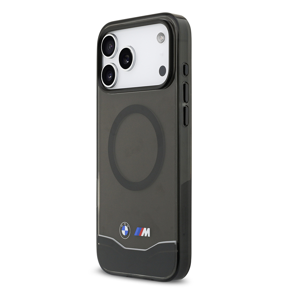 Apple iPhone 17 Pro Max Kılıf BMW Orjinal Lisanslı M-safe Şarj Özellikli Metal Buton Tasarımlı Tranparan M Dizayn Kapak - 3