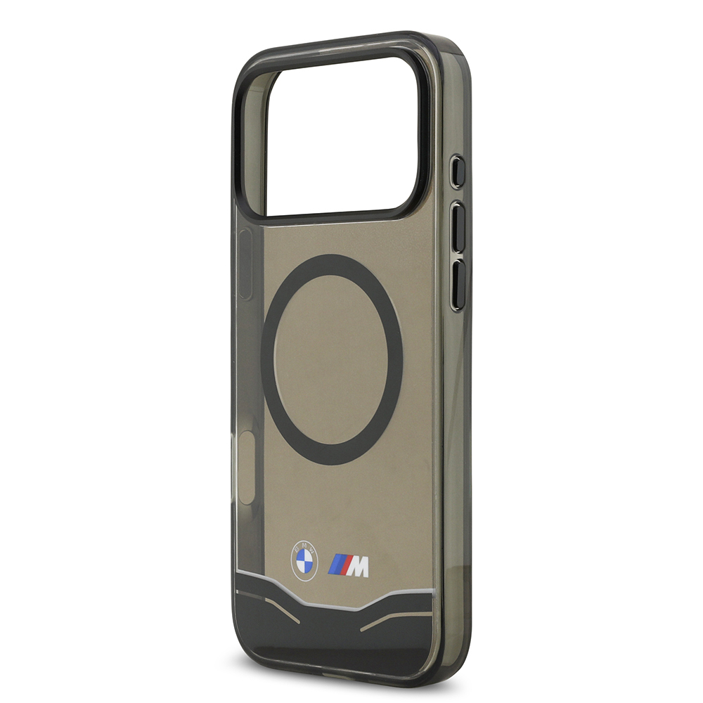 Apple iPhone 17 Pro Max Kılıf BMW Orjinal Lisanslı M-safe Şarj Özellikli Metal Buton Tasarımlı Tranparan M Dizayn Kapak - 7